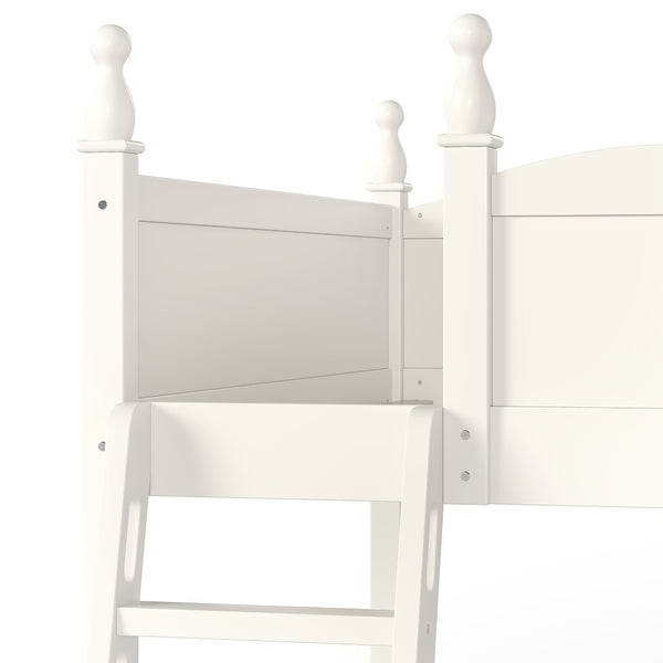 English Elm Full Size Solid Wood Kids Loft Bed with Safety Guardrails and Open Play Space Below Beige W5305P492109