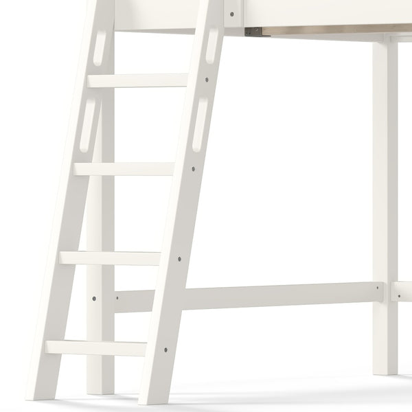 English Elm Full Size Solid Wood Kids Loft Bed with Safety Guardrails and Open Play Space Below Beige W5305P492109