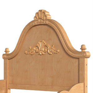 English Elm Twin Vintage Carved Pine Platform Bed Low Profile Frame for Kids and Teens Natural W5305P515345