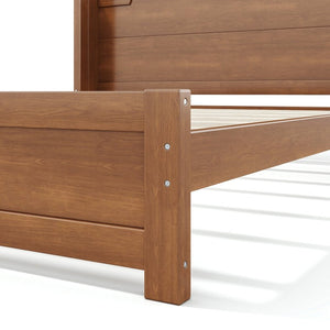 English Elm Queen Scalloped Headboard Plush Upholstered Floor Bed Soft Frame for Kids Teens Brown MDF,Pine,Plywood W5305P524855