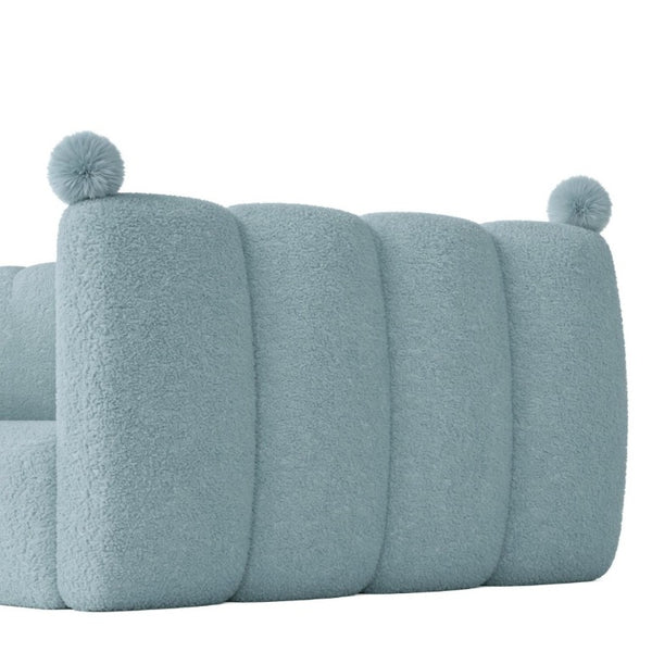 English Elm Twin Montessori Floor Bed Padded Surround Rails Low Profile Kids Upholstered Frame Blue W5305P535540