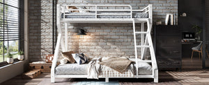English Elm Full Over Bunk Bed Solid Round Tube Frame Arched Rails Vintage Kids Room Antique White 77.56 L x 56.69 W x 59.45 H Metal W5305P553320