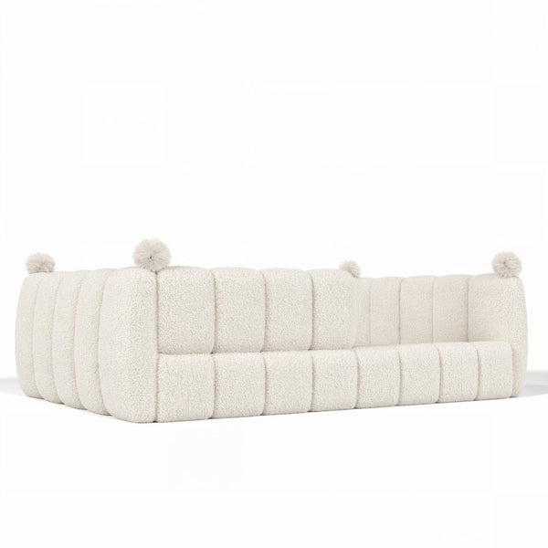 English Elm Full Size Montessori Floor Bed Teddy Upholstered Surround Rails Low Profile Kids Frame Beige W5305S00087