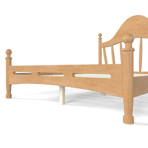 English Elm Full Pine Platform Bed Low Profile Curved Headboard Solid Wood Slatted Frame for Kids Natural W5305S00094