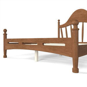 English Elm Full Pine Platform Bed Low Profile Curved Headboard Solid Wood Slatted Frame for Kids Antique Brown W5305S00095