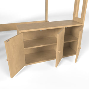 English Elm Full Pine Playhouse Loft Bed with Shop Counter Storage Stairs and Convertible Sleep Zone W5305S00150