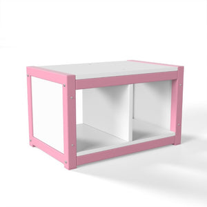English Elm Full Over Playhouse Metal Bunk Bed with Slide LED Strip and Movable Storage Cabinet Pink W5305S00168