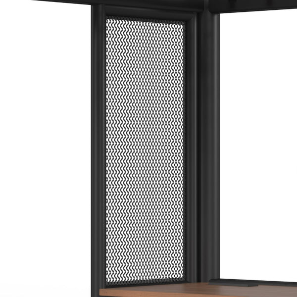 English Elm Twin Xl Industrial Loft Bed with Desk Power Outlet Led Wardrobe and Stair Storage Black W5305S00177