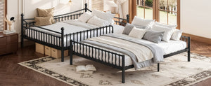 English Elm Full Over Bunk Bed Solid Round Tube Frame Arched Rails Vintage Kids Room Black 87.8 L x 63.39 W x 74.72 H Metal W5305S00189