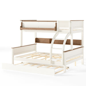 English Elm Full Over Bunk Bed Solid Round Tube Frame Arched Rails Vintage Kids Room Beige+Natural 79.5 L x 57.7 W x 60.2 H MDF,Pine,Plywood W5305S00201