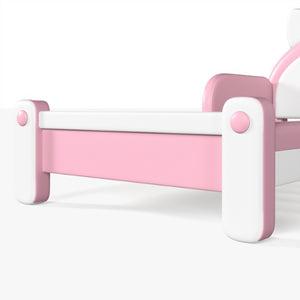 English Elm Twin Cat Shaped Kids Platform Bed PU Upholstered Low Profile Princess Bedroom Frame W5305S00213