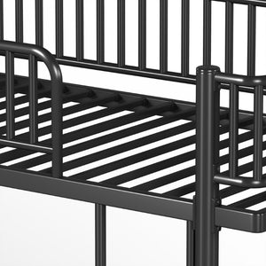 English Elm Full House Shaped Kids Loft Bed Solid Wood Frame with Cabinet Stairs and Shelves Black Metal W5305S00249