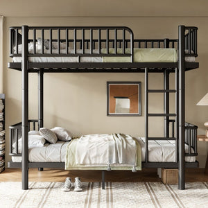 English Elm Full House Shaped Kids Loft Bed Solid Wood Frame with Cabinet Stairs and Shelves Black Metal W5305S00249