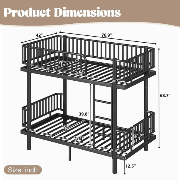 English Elm Full House Shaped Kids Loft Bed Solid Wood Frame with Cabinet Stairs and Shelves Black Metal W5305S00249