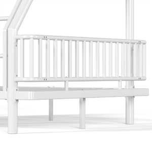 English Elm Twin Over Full Bunk Bed Round Pipe Steel Frame with Guardrails for Kids and Teens Antique White Metal W5305S00254