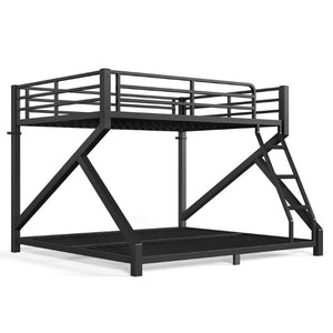 English Elm Queen Over King Heavy Duty Metal Bunk Bed Low Profile Steel Frame for Adults W5305S00271
