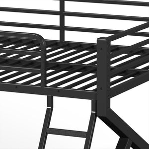 English Elm Queen Over King Heavy Duty Metal Bunk Bed Low Profile Steel Frame for Adults W5305S00271