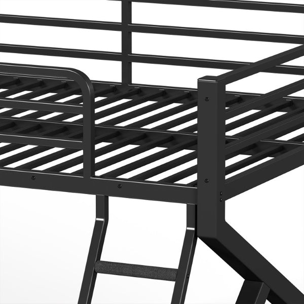 English Elm Queen Over King Heavy Duty Metal Bunk Bed Low Profile Steel Frame for Adults W5305S00271