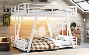 English Elm Full Over Bunk Bed Metal Frame Dual Ladders Low Profile Kids Guest Room Sleep W5305S00272
