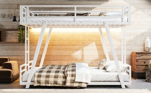 English Elm Full Over Bunk Bed Metal Frame Dual Ladders Low Profile Kids Guest Room Sleep W5305S00272