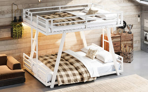 English Elm Full Over Bunk Bed Metal Frame Dual Ladders Low Profile Kids Guest Room Sleep W5305S00272