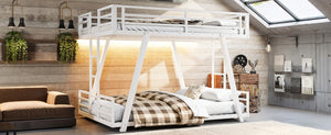 English Elm Full Over Bunk Bed Metal Frame Dual Ladders Low Profile Kids Guest Room Sleep W5305S00272