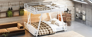 English Elm Full Over Bunk Bed Metal Frame Dual Ladders Low Profile Kids Guest Room Sleep W5305S00272