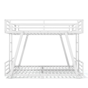 English Elm Full Over Bunk Bed Metal Frame Dual Ladders Low Profile Kids Guest Room Sleep W5305S00272