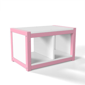 English Elm Twin Over Full Metal Playhouse Bunk Bed with Slide LED Strip and Privacy Curtain Pink W5305S00277