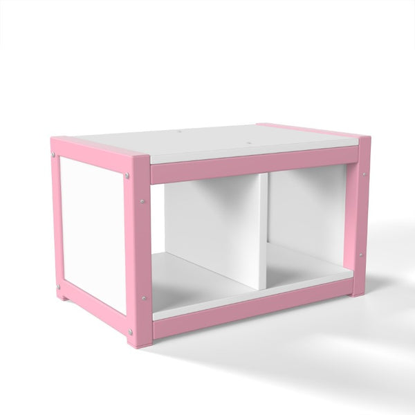 English Elm Twin Over Full Metal Playhouse Bunk Bed with Slide LED Strip and Privacy Curtain Pink W5305S00277