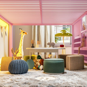 English Elm Full Low Loft Bed with Storage Stairs Fabric Drawers Shelves and Built-In Lights Pink W5305S00298