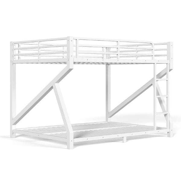 English Elm Queen Over Bunk Bed Heavy Duty Steel Frame Low Profile Sleeping for Shared Rooms W5305S00305