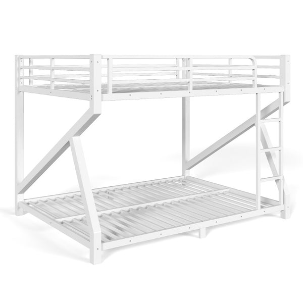 English Elm Queen Over Bunk Bed Heavy Duty Steel Frame Low Profile Sleeping for Shared Rooms W5305S00305