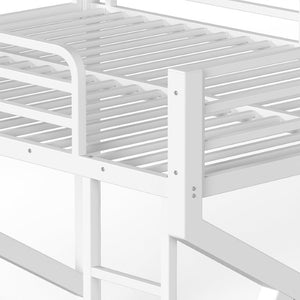 English Elm Queen Over Bunk Bed Heavy Duty Steel Frame Low Profile Sleeping for Shared Rooms W5305S00305