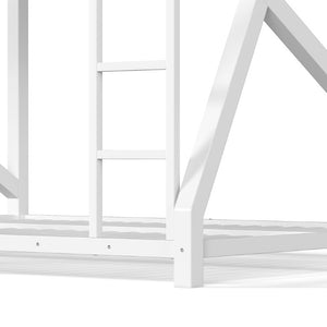 English Elm Queen Over Bunk Bed Heavy Duty Steel Frame Low Profile Sleeping for Shared Rooms W5305S00305
