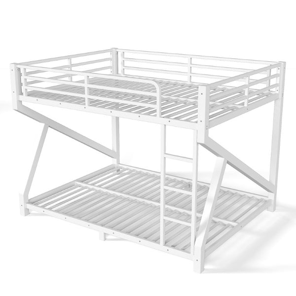 English Elm Queen Over Bunk Bed Heavy Duty Steel Frame Low Profile Sleeping for Shared Rooms W5305S00305