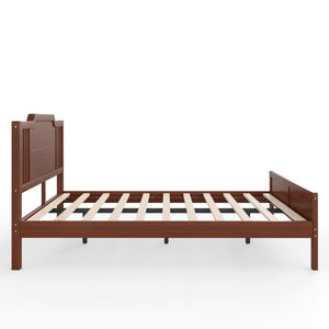 English Elm Queen Solid Bamboo Platform Bed with Tall Headboard for Modern Bedroom No Box Spring Needed W5316P484002