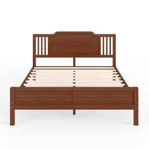 English Elm Queen Solid Bamboo Platform Bed with Tall Headboard for Modern Bedroom No Box Spring Needed W5316P484002