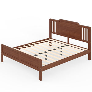 English Elm Queen Solid Bamboo Platform Bed with Tall Headboard for Modern Bedroom No Box Spring Needed W5316P484002