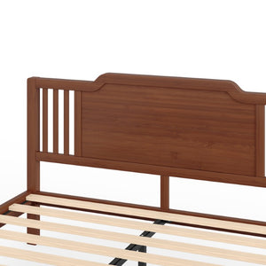 English Elm Queen Solid Bamboo Platform Bed with Tall Headboard for Modern Bedroom No Box Spring Needed W5316P484002