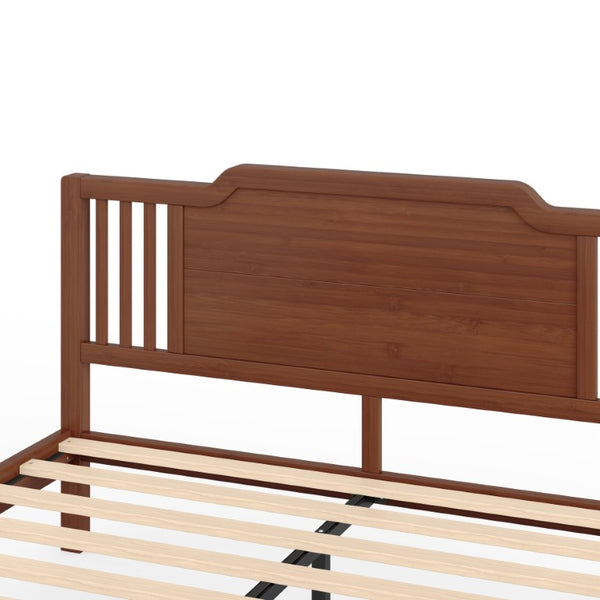 English Elm Queen Solid Bamboo Platform Bed with Tall Headboard for Modern Bedroom No Box Spring Needed W5316P484002