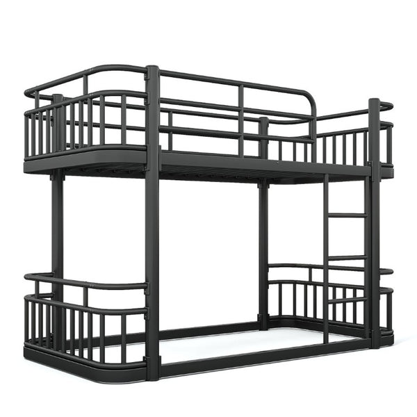 English Elm Twin Over Bunk Bed Steel Round Pipe Frame with Guardrails for Kids or Guests W5316P499395