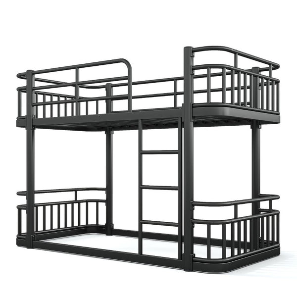 English Elm Twin Over Bunk Bed Steel Round Pipe Frame with Guardrails for Kids or Guests W5316P499395