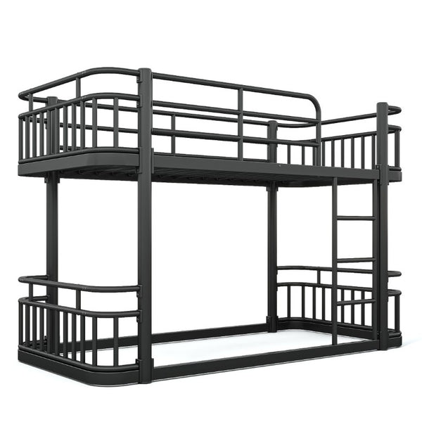 English Elm Twin XL Over XL Metal Bunk Bed with Guardrails for Teens and Adults Black W5316P499398
