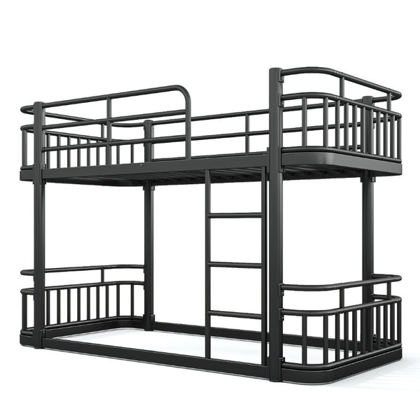 English Elm Twin XL Over XL Metal Bunk Bed with Guardrails for Teens and Adults Black W5316P499398