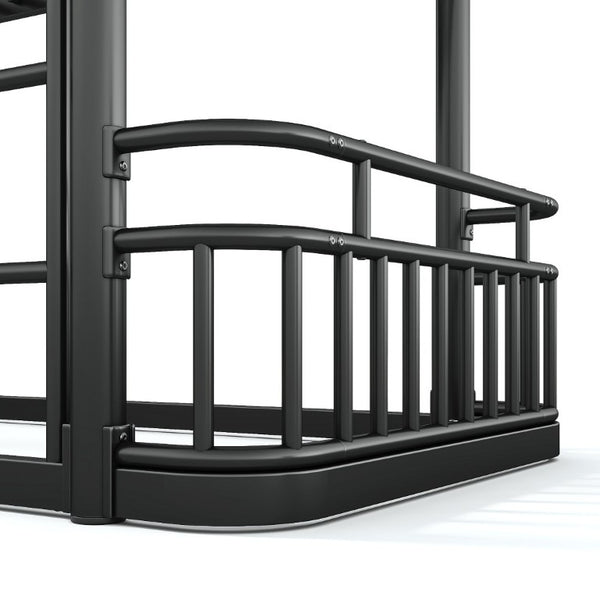 English Elm Twin XL Over XL Metal Bunk Bed with Guardrails for Teens and Adults Black W5316P499398