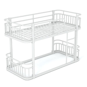 English Elm Twin XL Over XL Metal Bunk Bed with Guardrails for Teens and Adults White W5316P499399