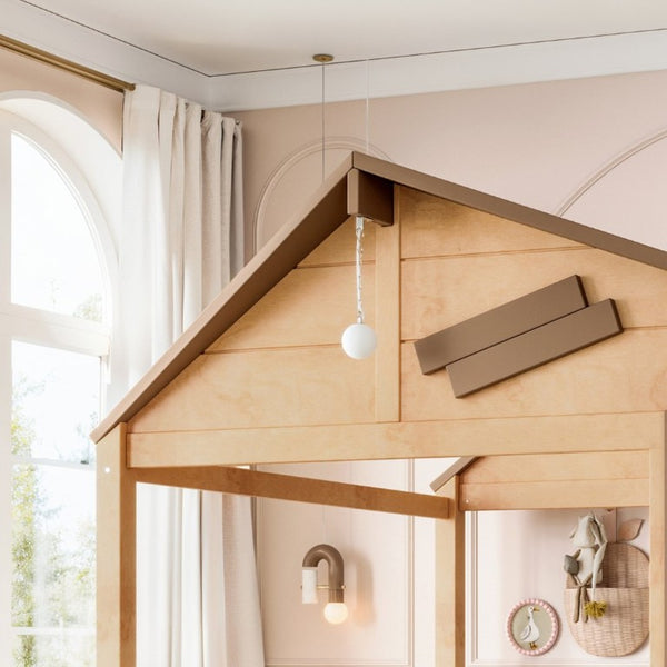 English Elm Full Size Pine Wood Playhouse Bed with Storage Drawers Window Shelf and Hooks W5316S00092