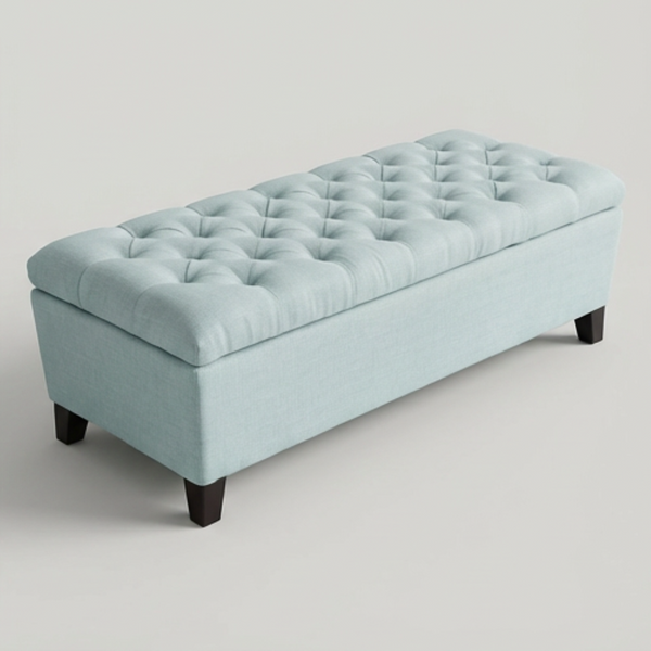English Elm 50.25" Upholstered Storage Bench with Safety Hinge Soft Foam Seat for Bedroom Entryway W5325P423771