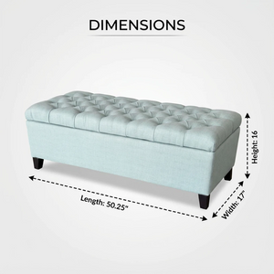 English Elm 50.25" Upholstered Storage Bench with Safety Hinge Soft Foam Seat for Bedroom Entryway W5325P423771